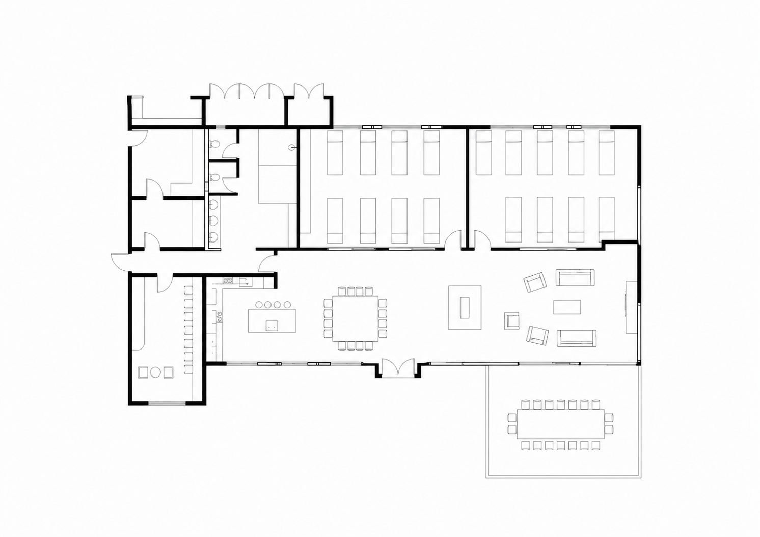 Architectural floor plan of Ferma VIP showing spatial layout and functional zoning