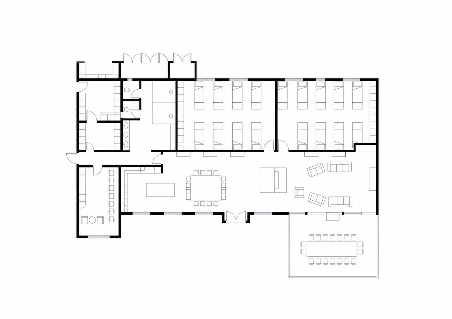 Architectural floor plan of Ferma VIP showing spatial layout and functional zoning