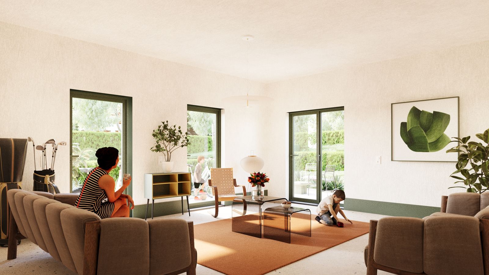 Living room with garden connection.